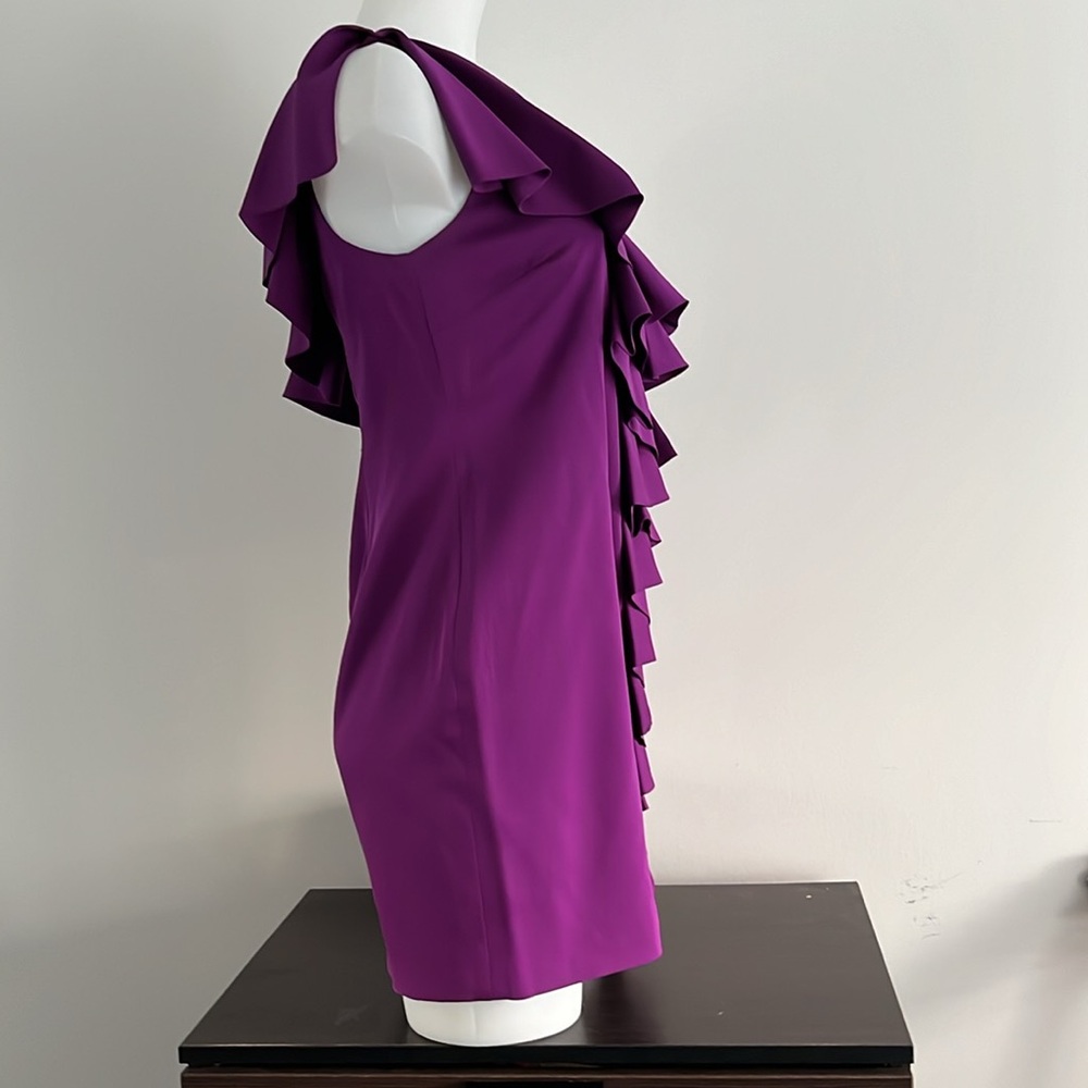 NEW 100% Silk Robert Rodriquez one shoulder purple cocktail Dress size small - Picture 6 of 10